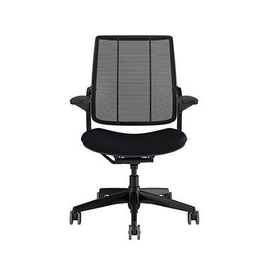 Diffrient Smart Chair, Monofilament Stripe Black Back, Fourtis Black Seat Picture 2