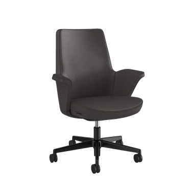 Summa Chair with Upholstered Leather Back in Espresso - Maribo (Chrome-Free Leather)