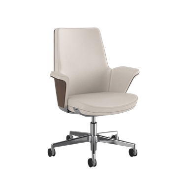 Summa Chair with Walnut Wood Back and Bone - Maribo (Chrome-Free Leather)