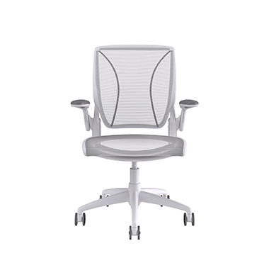 Diffrient World Chair, Pinstripe Back, Pinstripe Seat White Picture 2