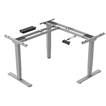 eFloat Go 2.0, 3-Leg Height Adjustable Table Base (Extended Range), T-Foot Style, Silver