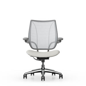 Liberty in White Mesh, Ticino/White Leather textile seat