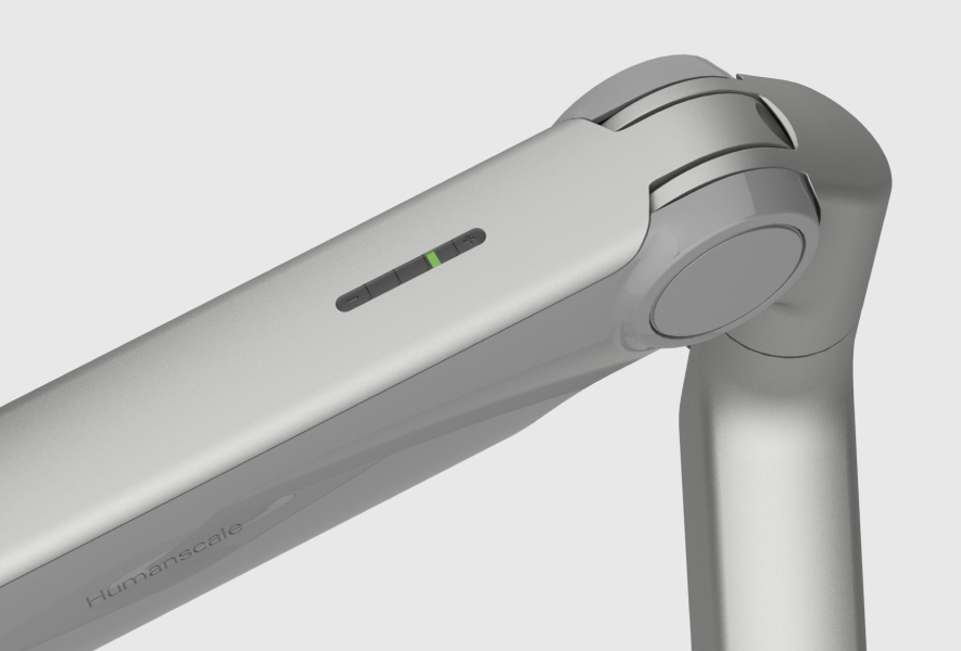 visual of counterbalance indicator on monitor arm