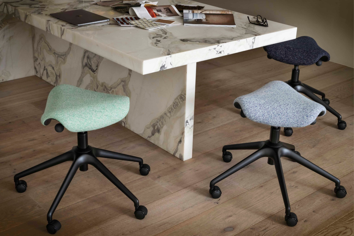Freedom Task in Kvadrat Elle textile with Polished Aluminum Frame