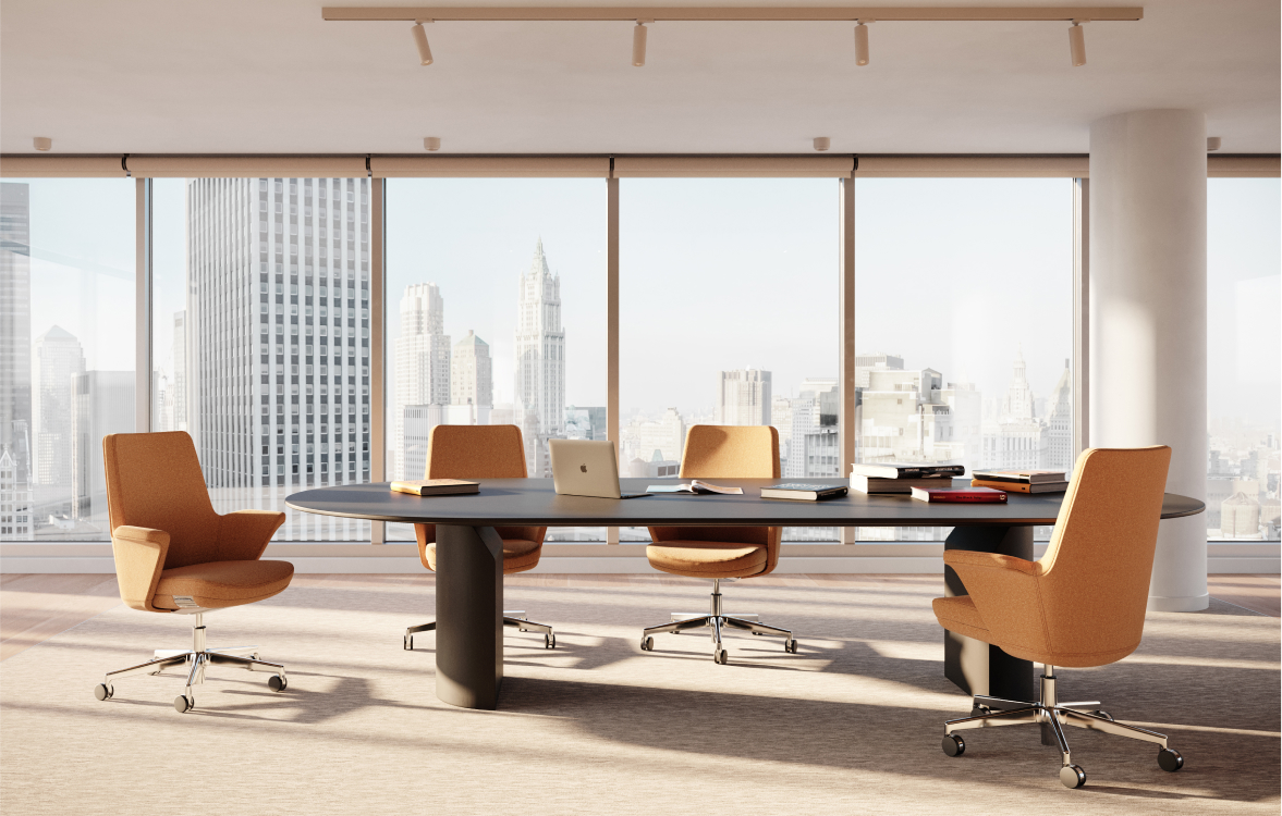 Freedom Headrest in Kvadrat Coda 2 textile with Polished Aluminum Base