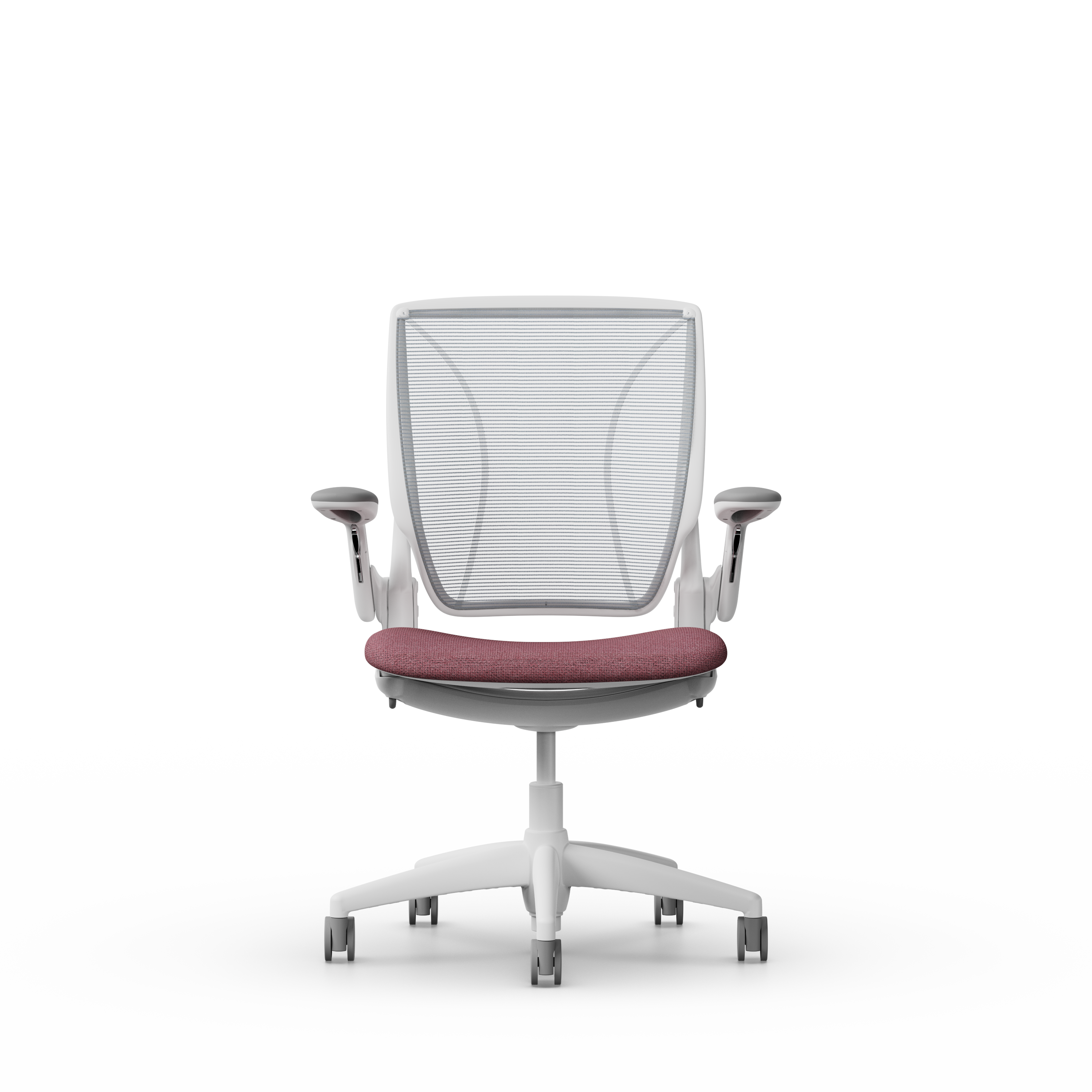 World in White Mesh Back and Kvadrat Autumn - 0016 Seat, White Frame
